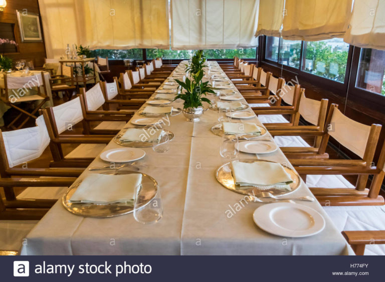 Long restaurant tables